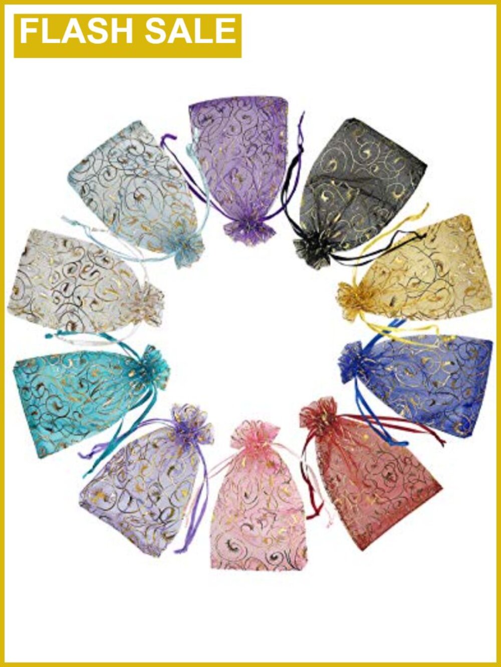 100 Organza Drawstring Gift Bags 4x6 Mesh Jewelry Bags Reusable
